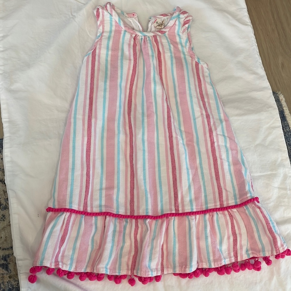 Egg New York girls dress. Hot pink and blue.